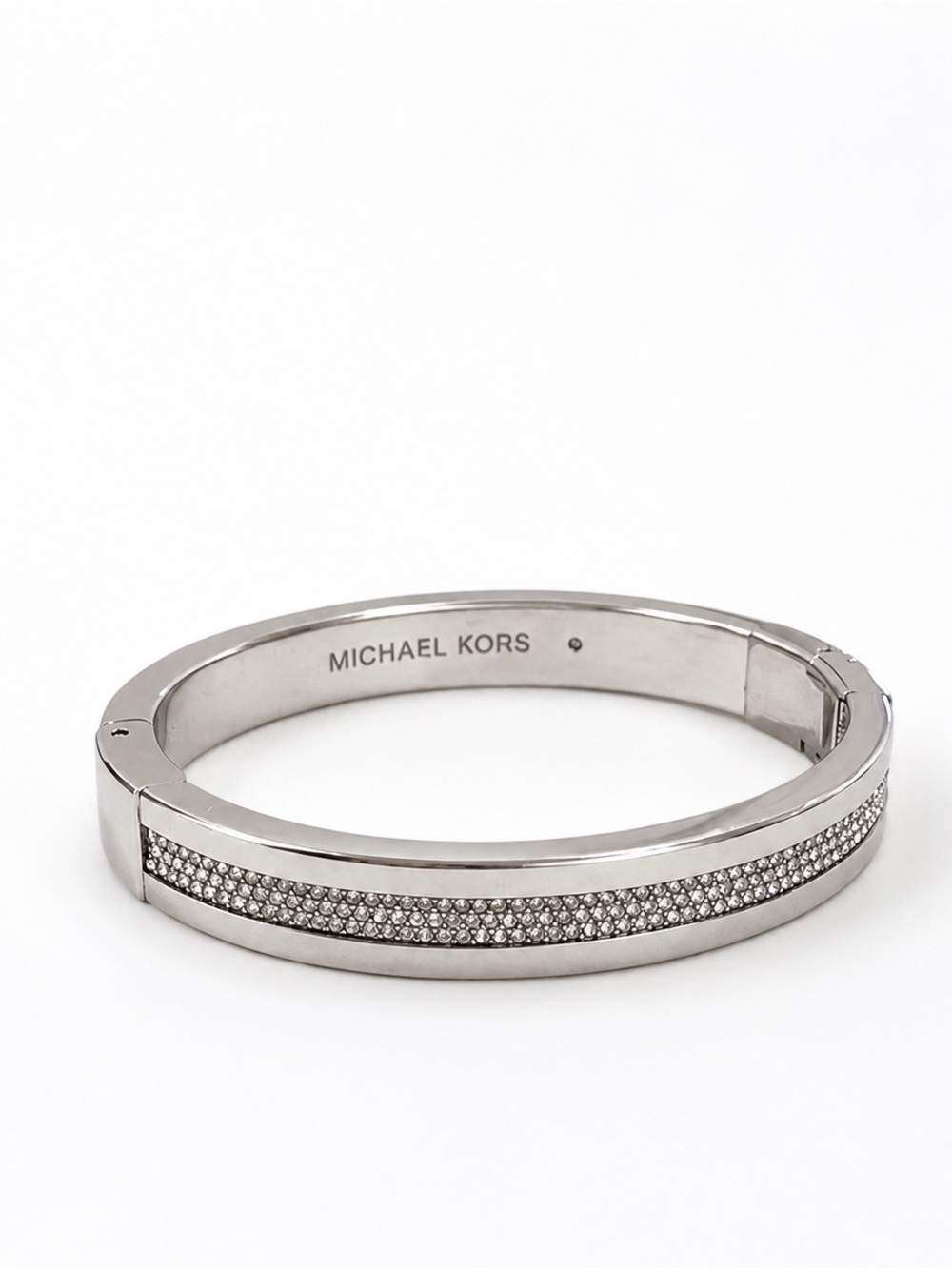 Michael Kors Silver Bangle Bracelet with Rhinestones